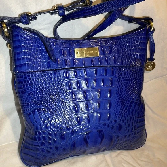 Brahmin Jody Melbourne Croc Royal Blue Crossbody in Like New Condition - Picture 1 of 10